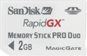 Memory Stick PRO Duo™ Rapid GX™